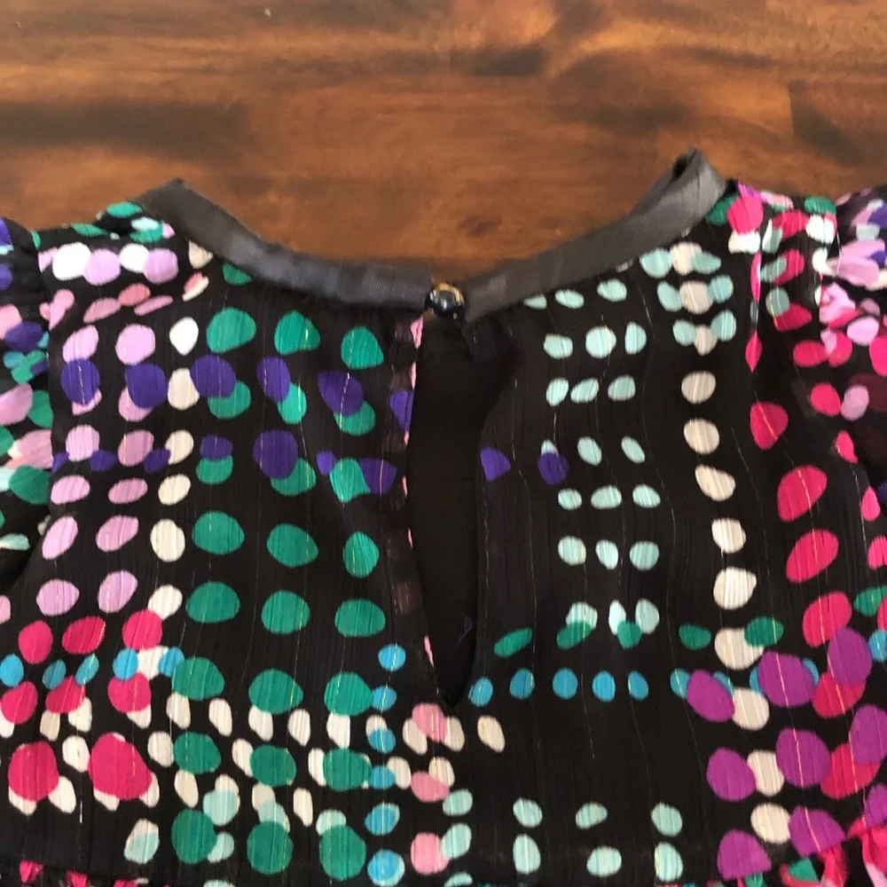 Kate Spade Chiffon Ruffle Dotty Dots Dress